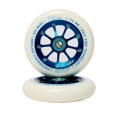 Колеса River Rapid 110 мм Helmeri Pirinen White/Blue для трюкового самоката